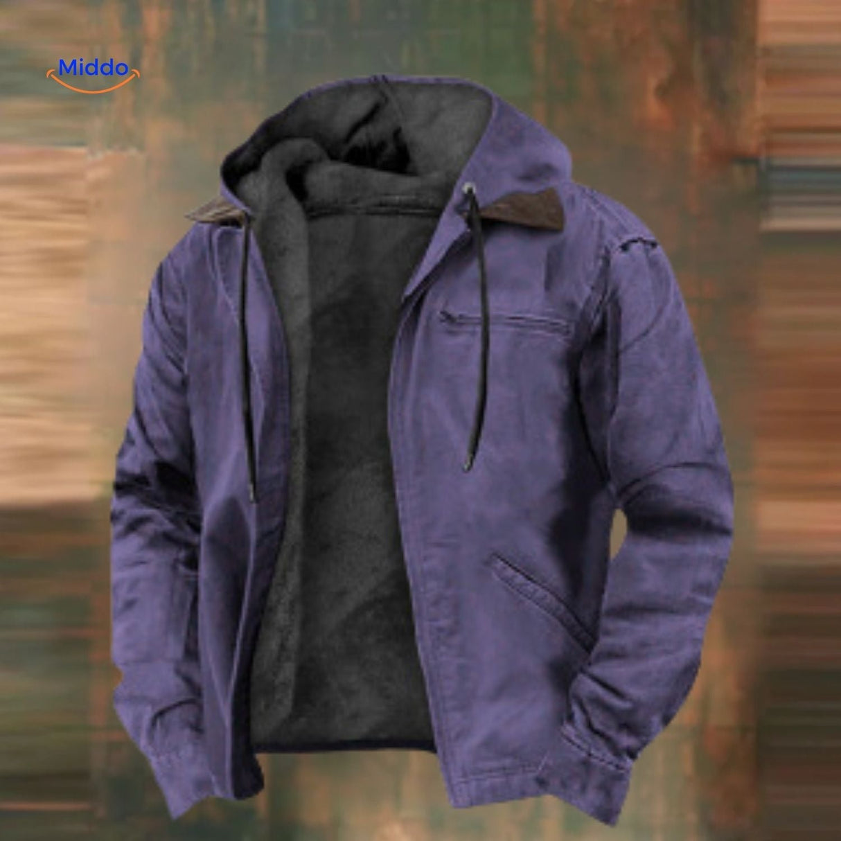 Dark blue 3D print cotton hoodie with classic comfort fit and cushioned hood lining.
