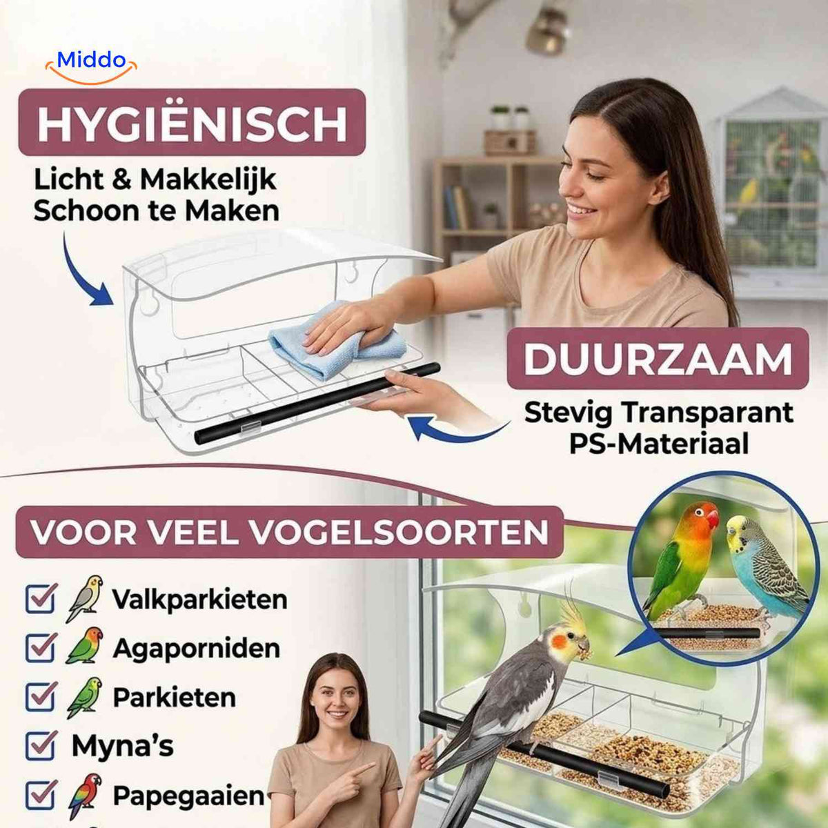 AviHaven hygienic bird feeder designed for easy cleaning