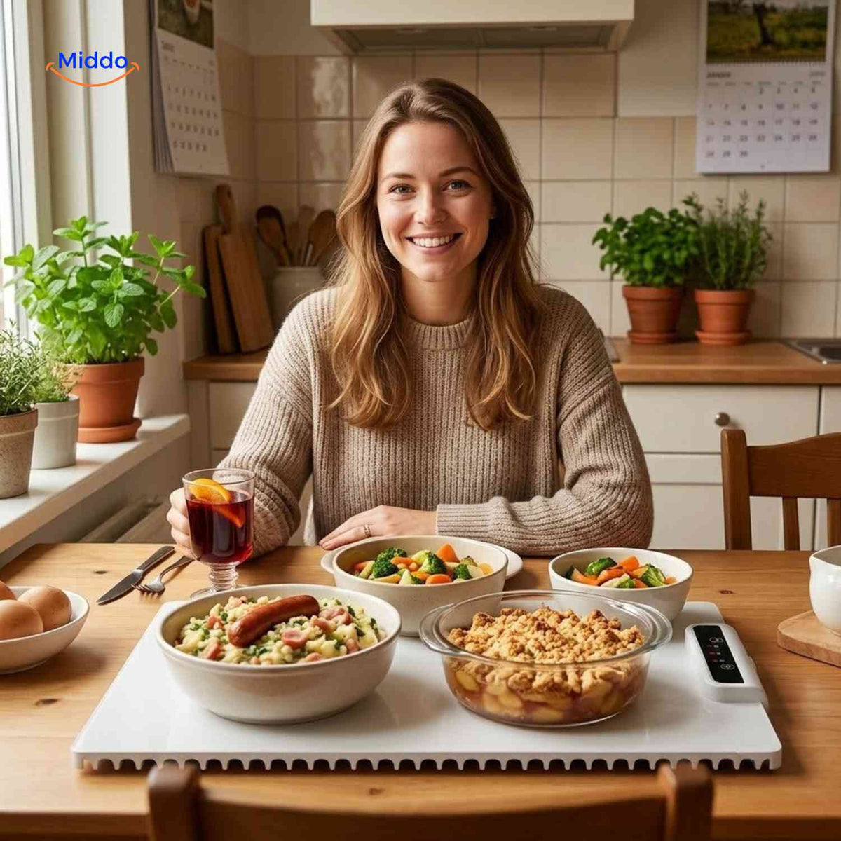 HeatFold food warmer keeping meals warm on the table