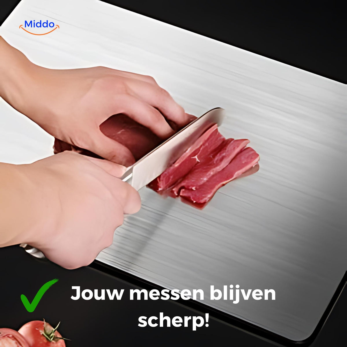 Knife on a SafeCut cutting board