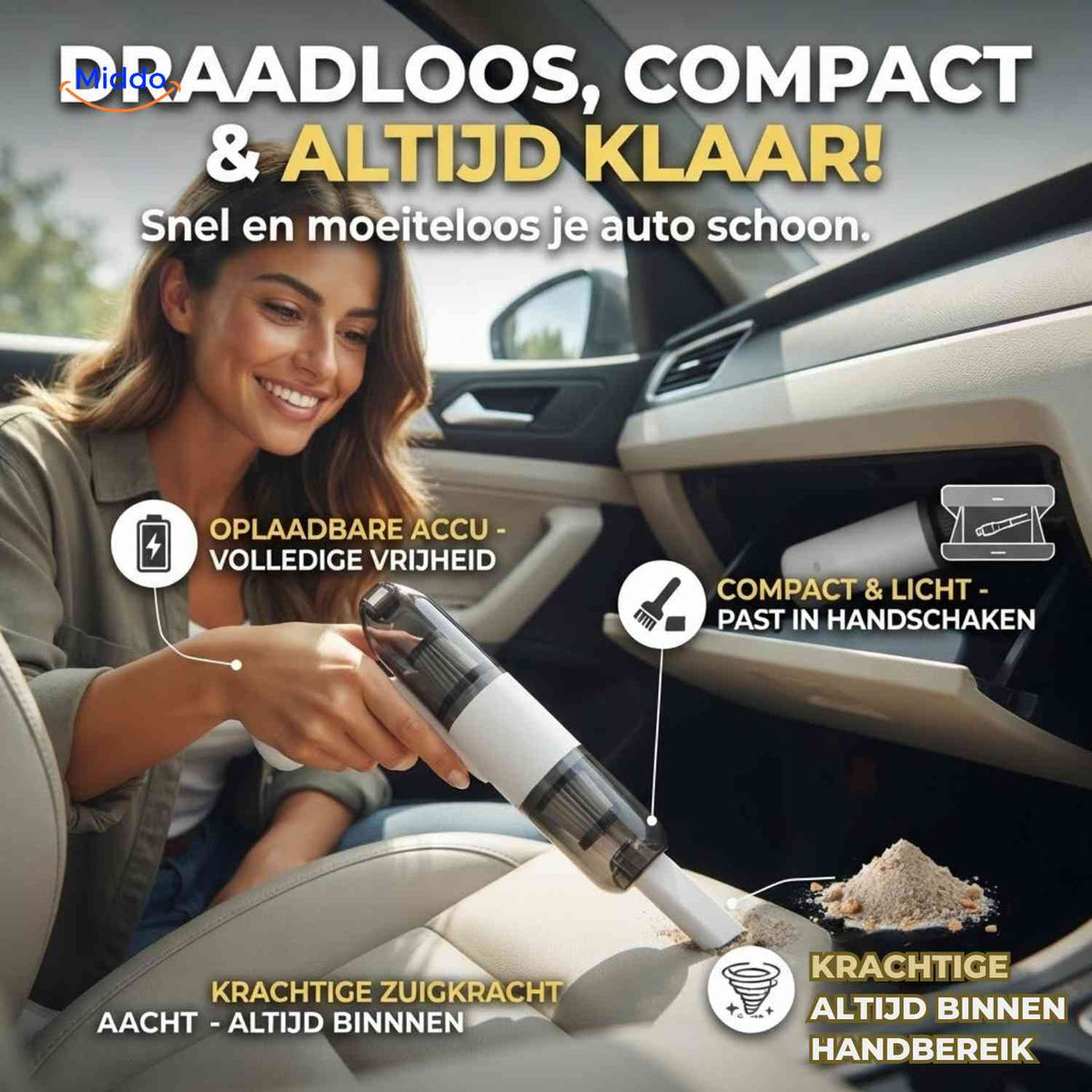 Turbovac powerful handheld car vacuum with blower function
