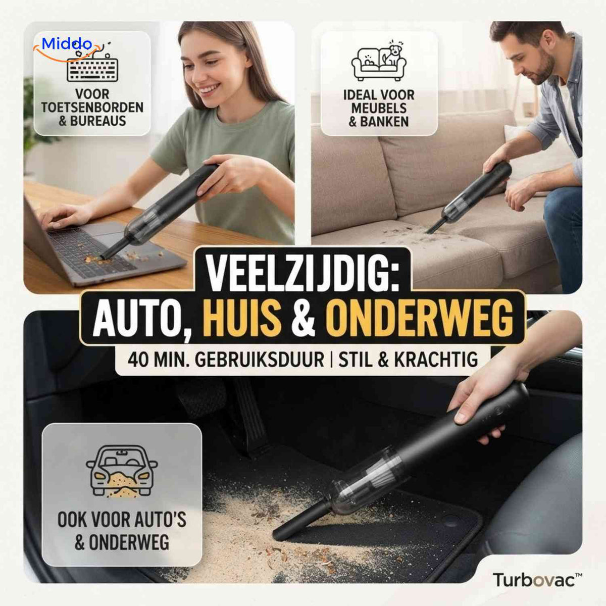 Turbovac cleaning a car interior