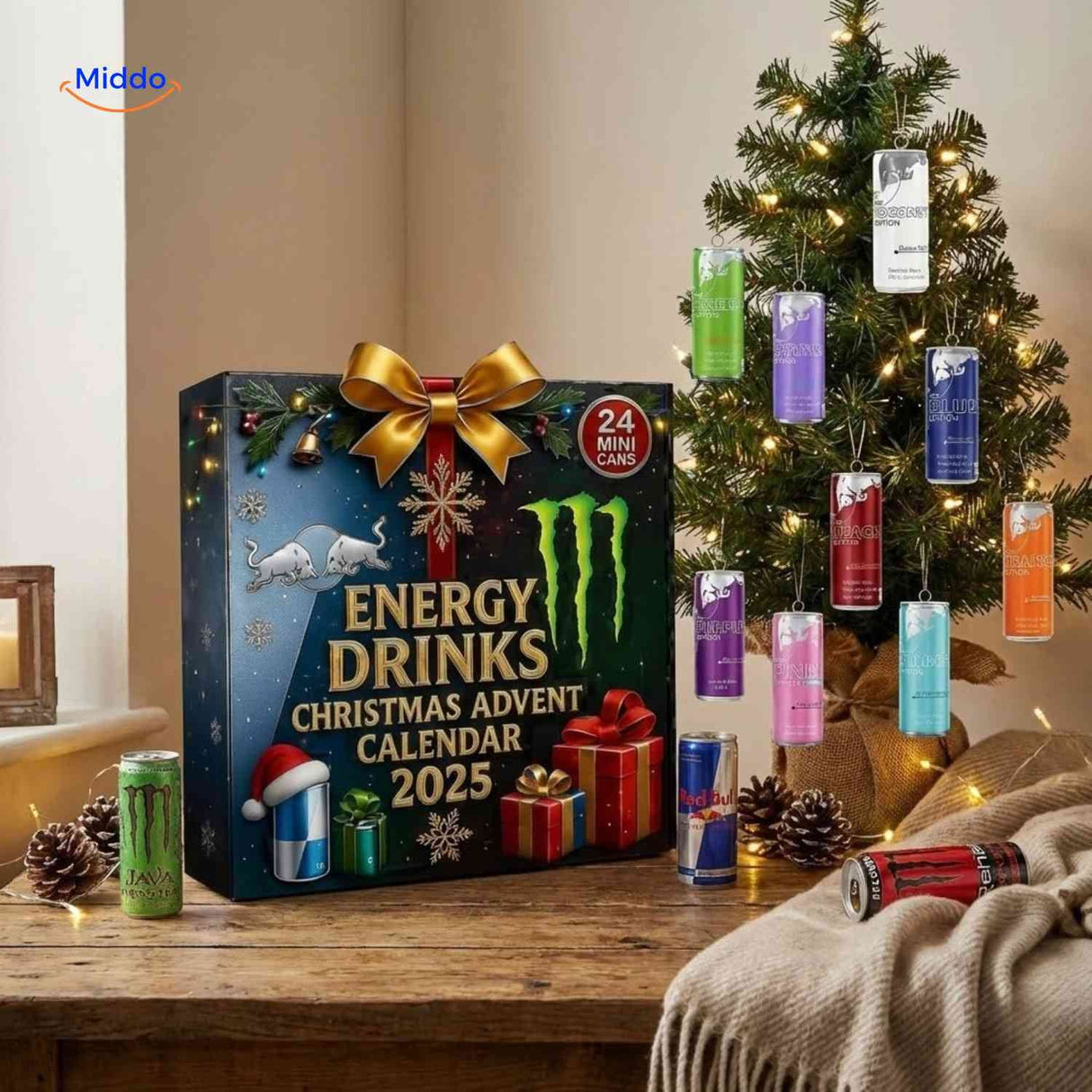 Energibox advent calendar makes an ideal Christmas gift for energy drink lovers.