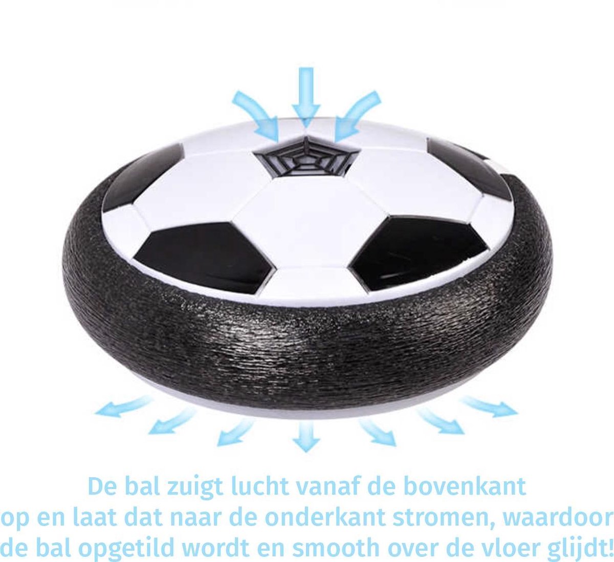 Hovering indoor soccer ball ready for interactive play indoors