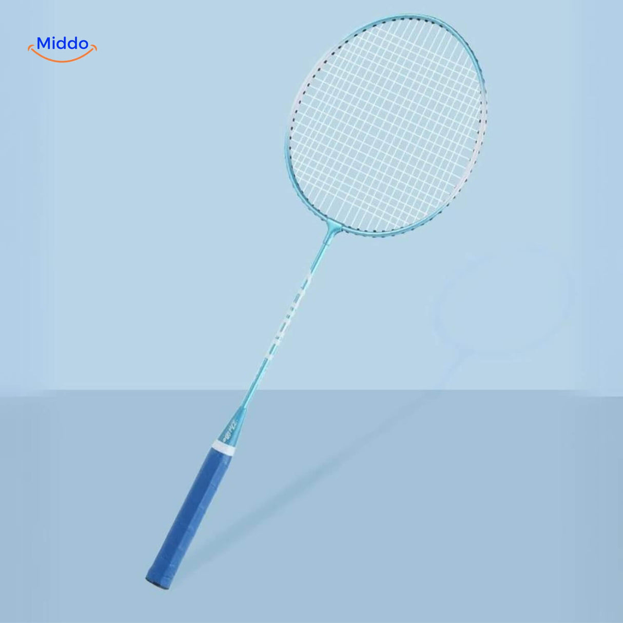 Close-up of Spinpro badminton trainer paddle and batting accessory