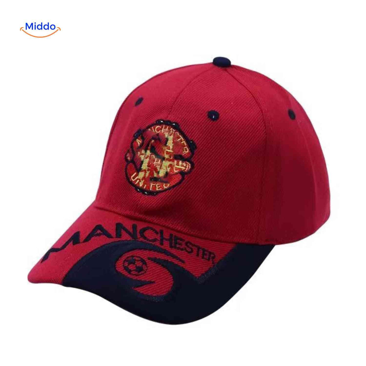 Barcelona football cap with breathable fabric and adjustable fit.