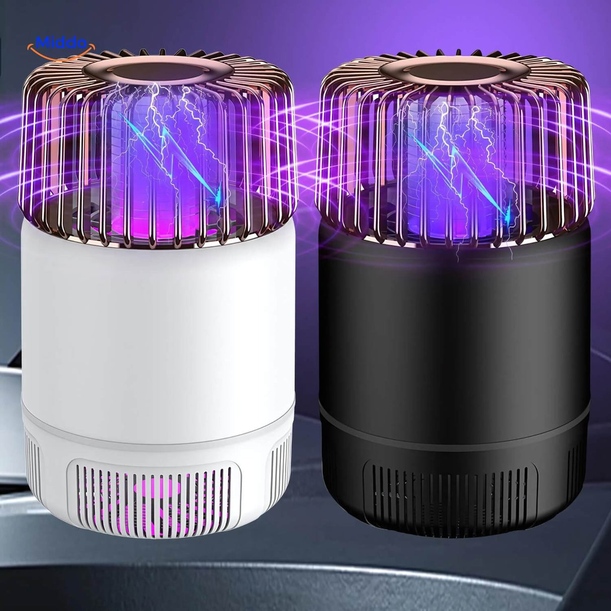 Black and white electric mosquito killer lamp contemporary style.
