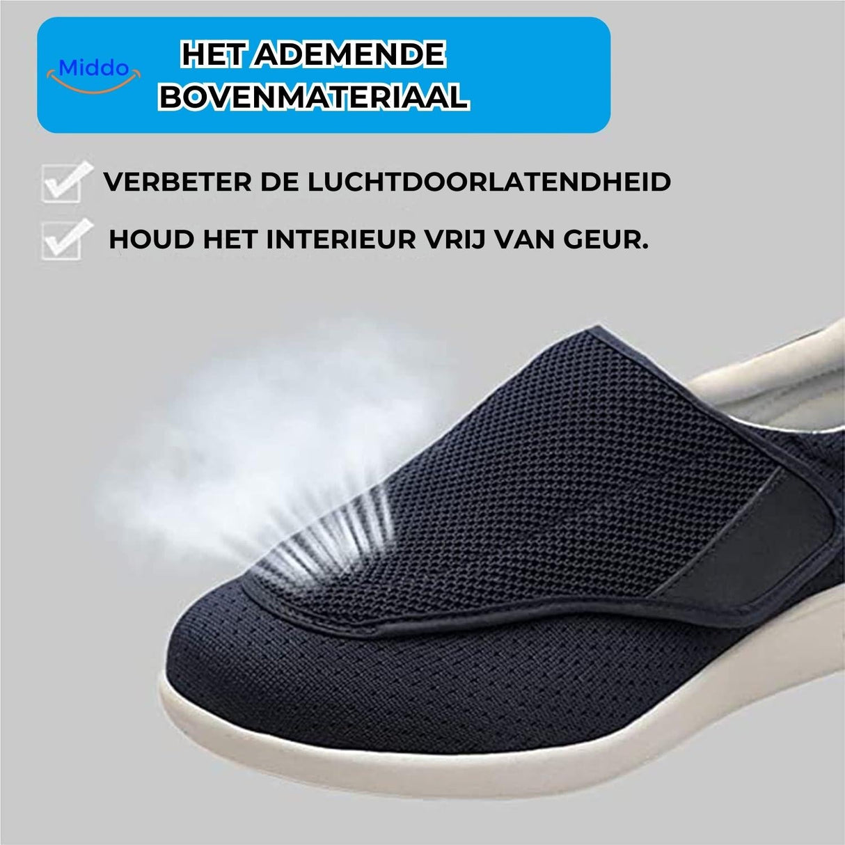 Breathable mesh upper material with air circulation for fresh feet.
