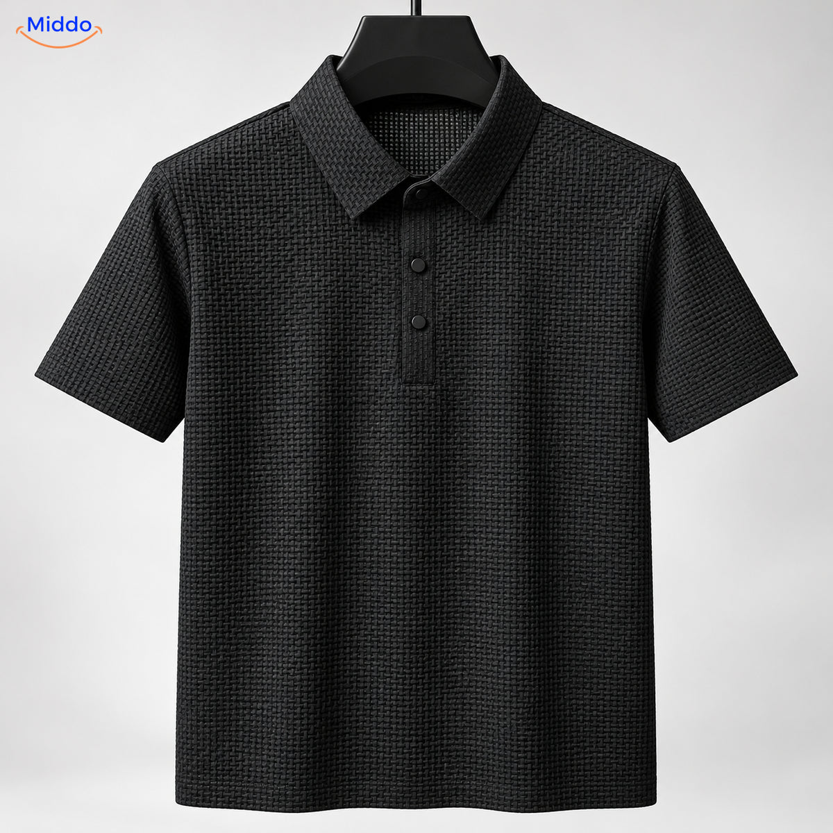 BreezeWear textured polo shirt - Black