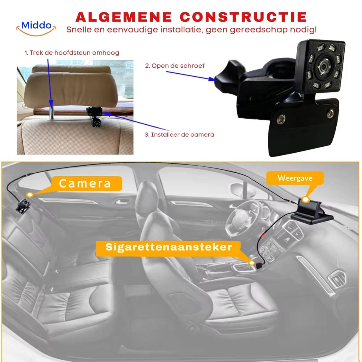 Baby camera monitor with quick-start installation instructions for drivers.