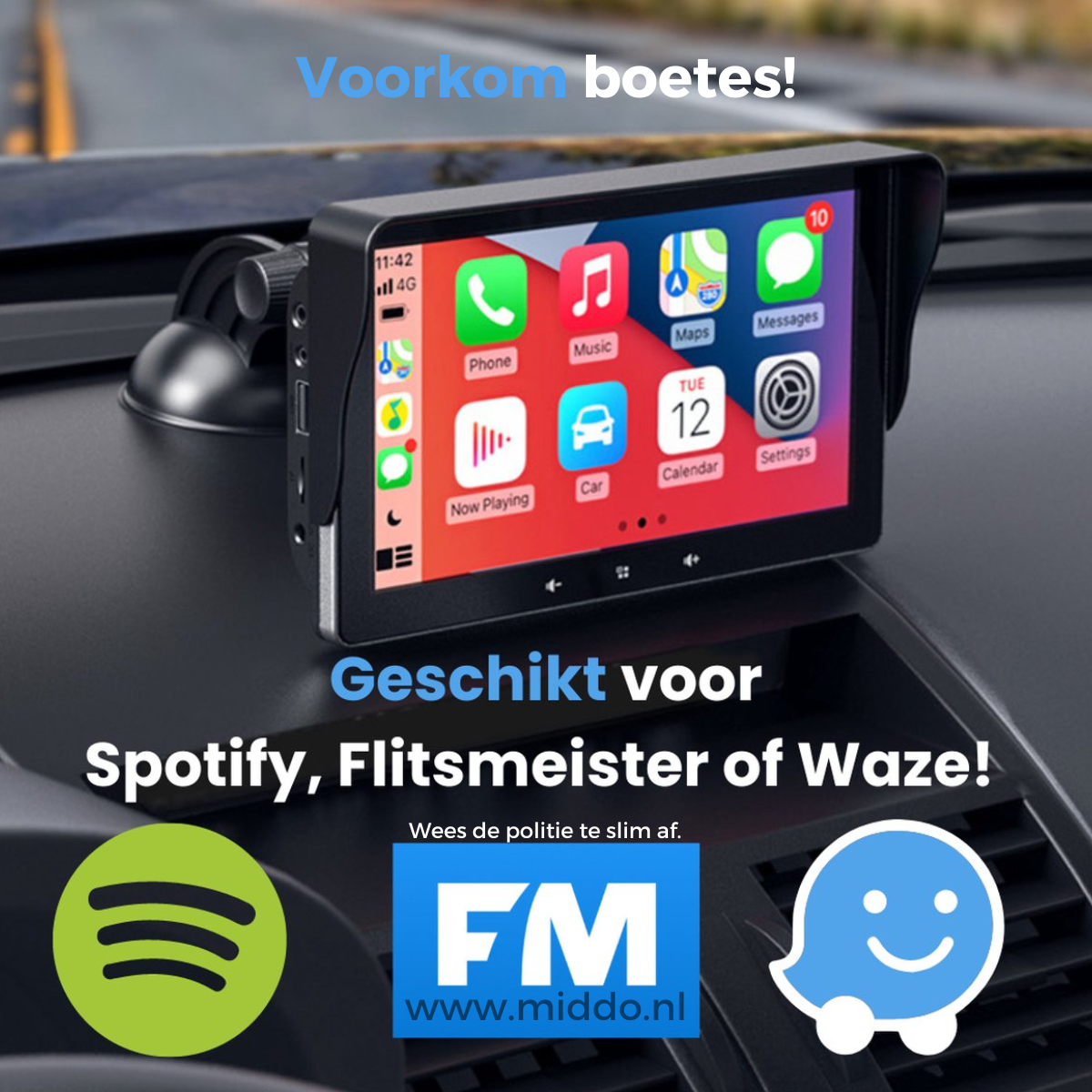 Speed camera warnings and traffic safety alerts integrated with CarPlay navigation.