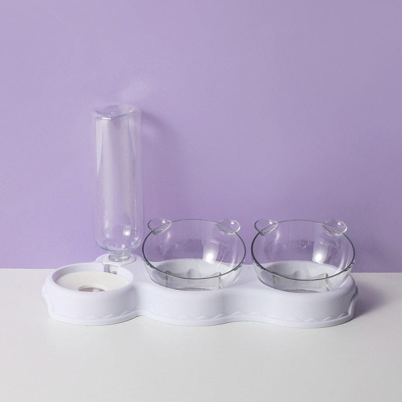 TripleFeeder cat feeding tray in white color option.