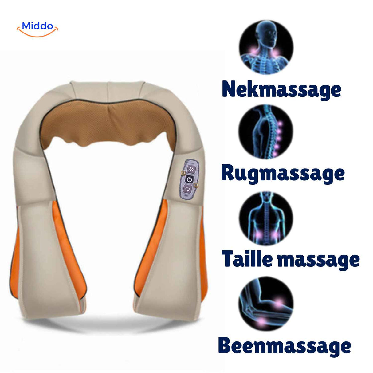 Multifunctional shiatsu massager for neck, back, and leg muscle relief.