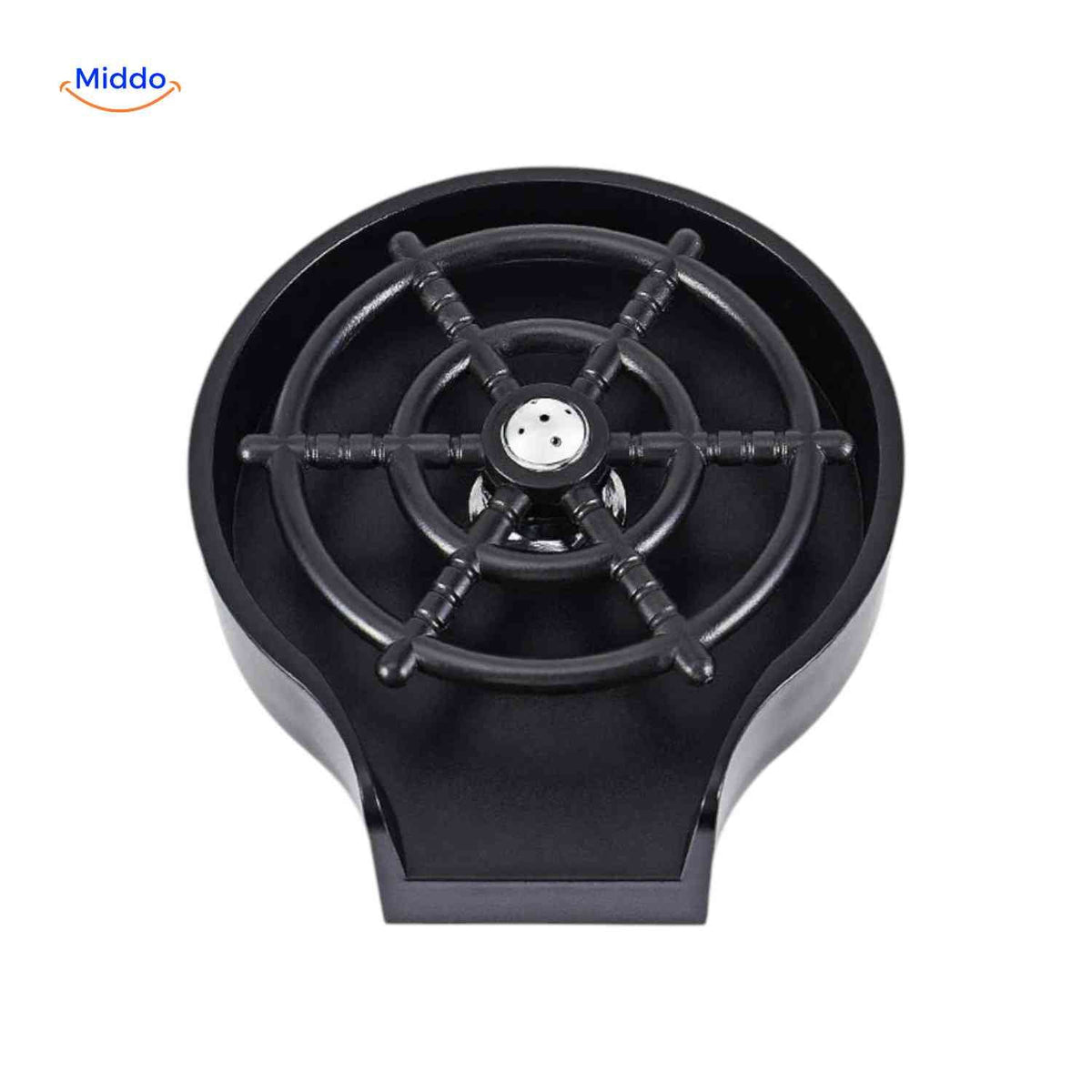 CleanTap round black glass rinser