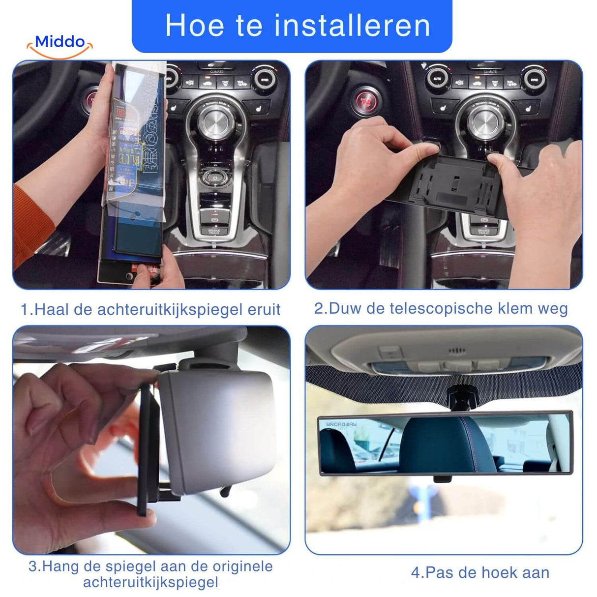 Step-by-step installation instructions for mounting the ClearView rearview mirror.