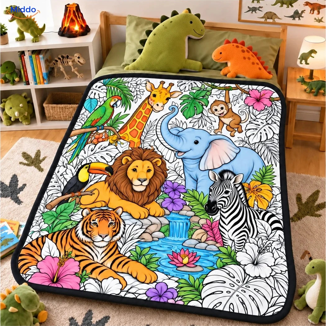 ColorFlow coloring blanket - Jungle Animals