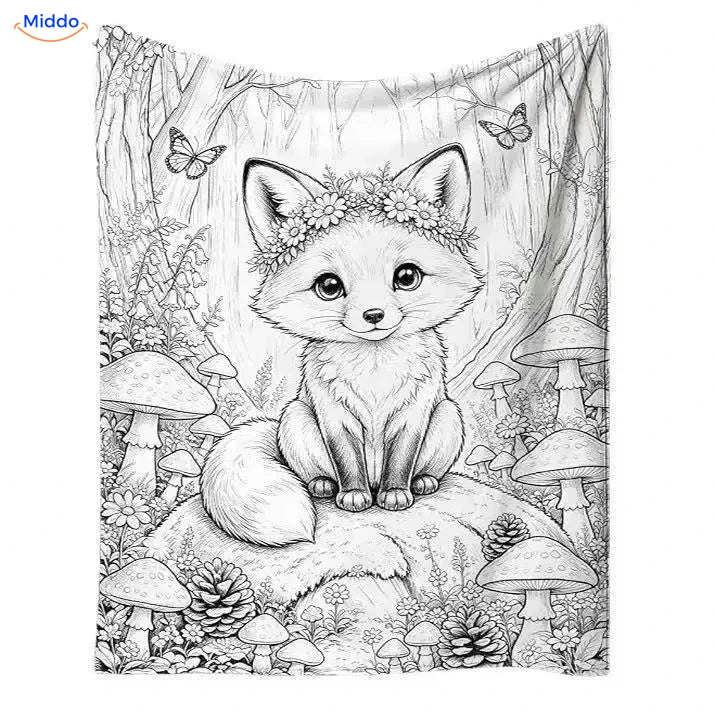 ColorFlow coloring blanket - Little Fox in the Forest