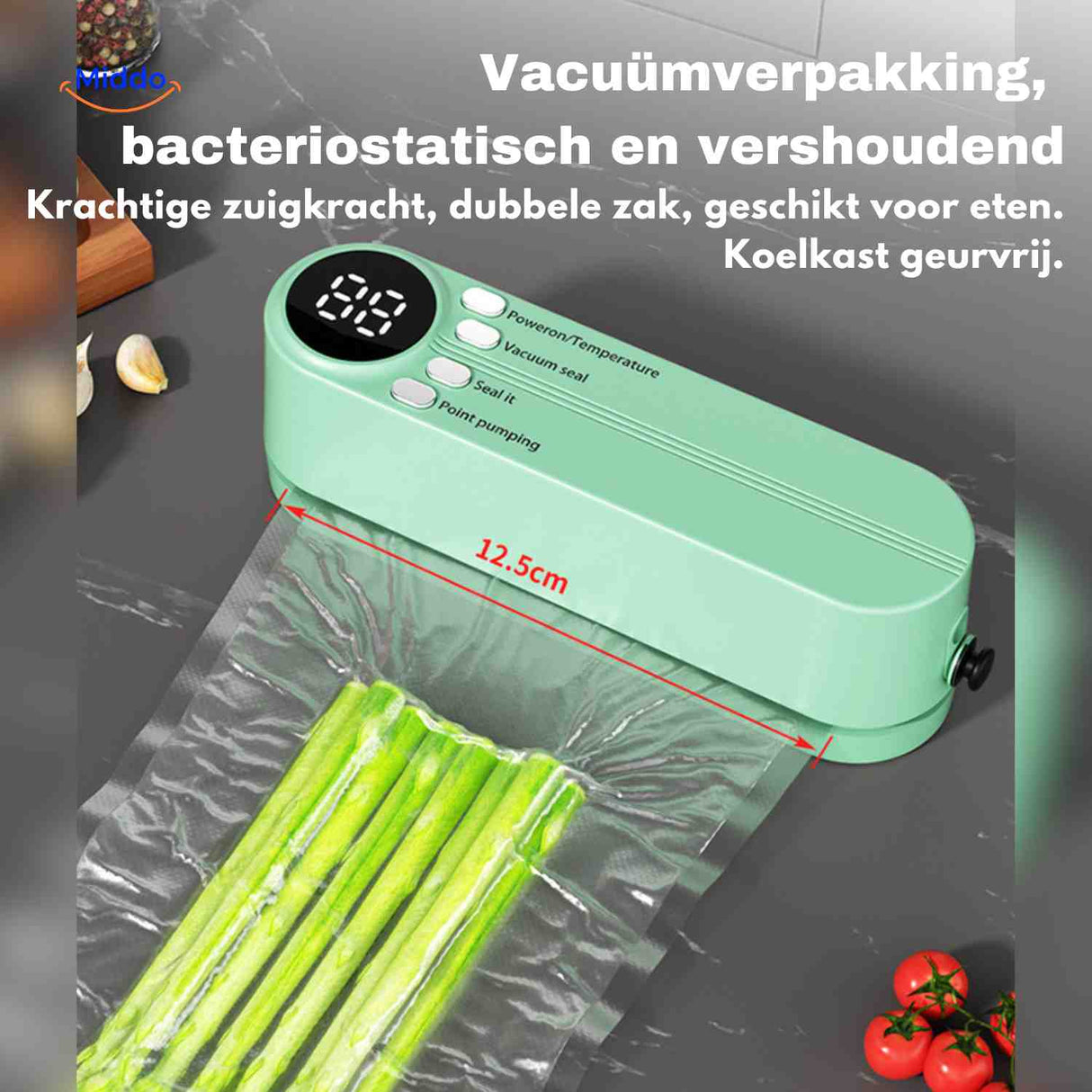 Compact vacuum sealer keeping food fresh longer in kitchen storage.