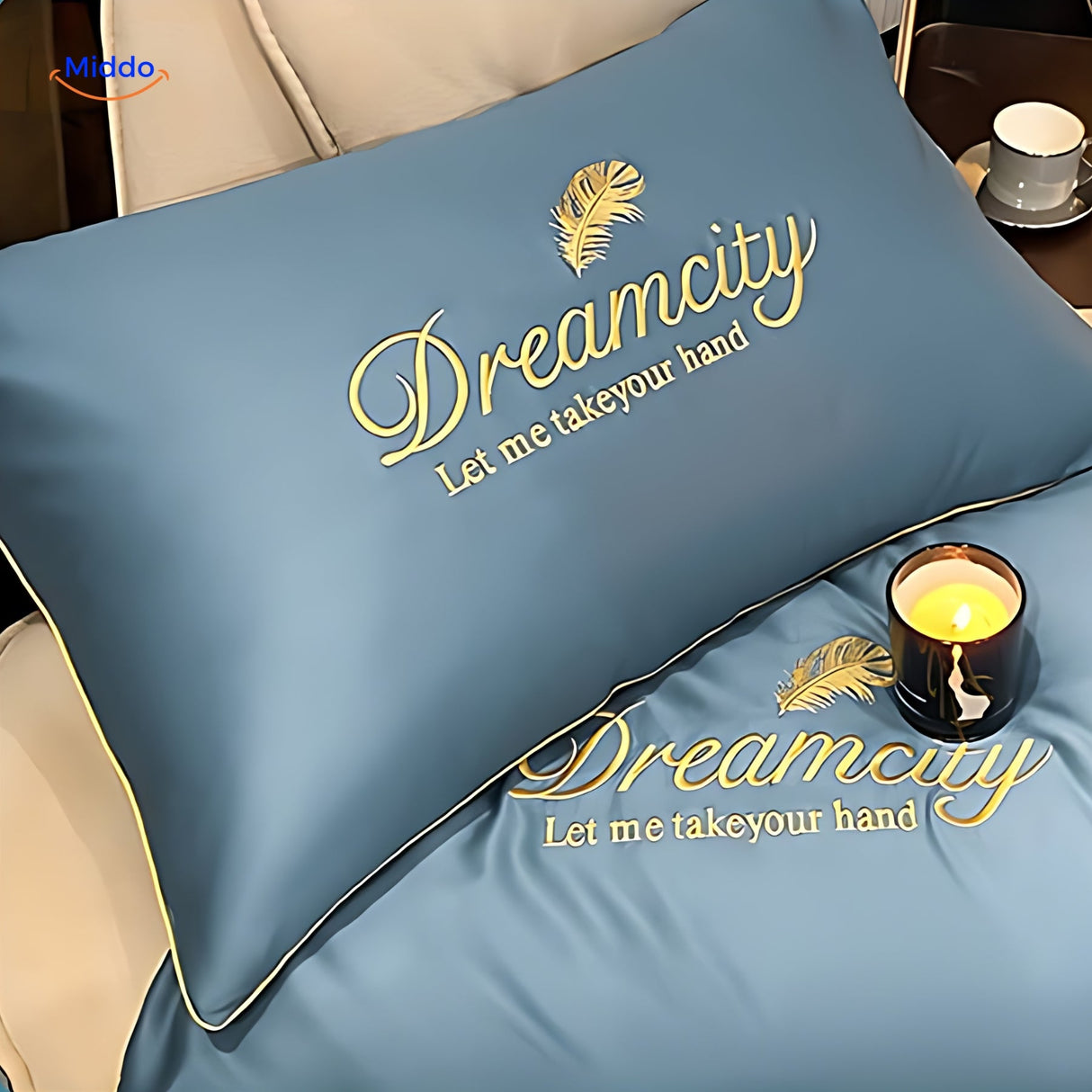 DreamCity cooling blanket bundle includes two matching cooling pillowcases.