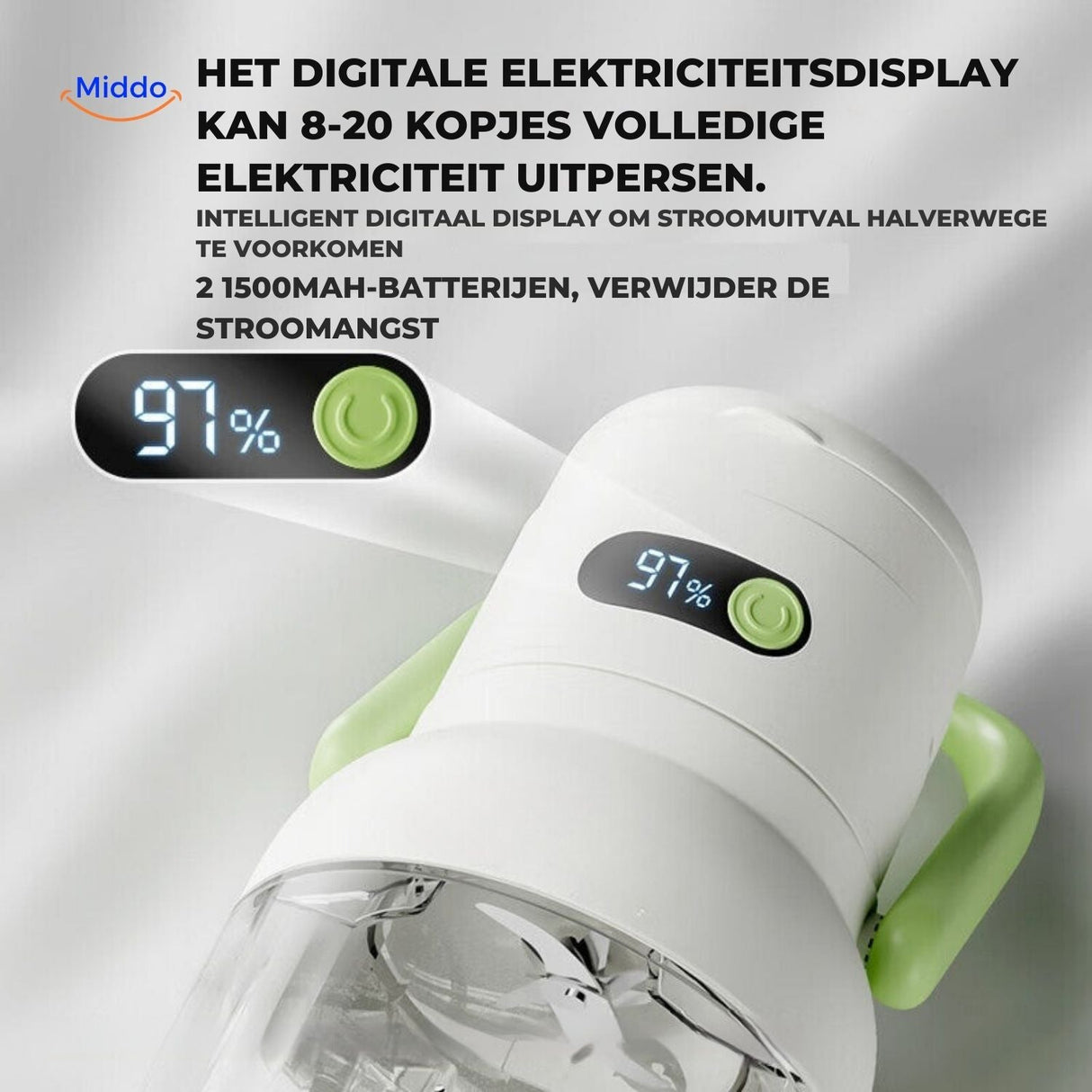 Portable blender featuring digital display and extended battery performance.