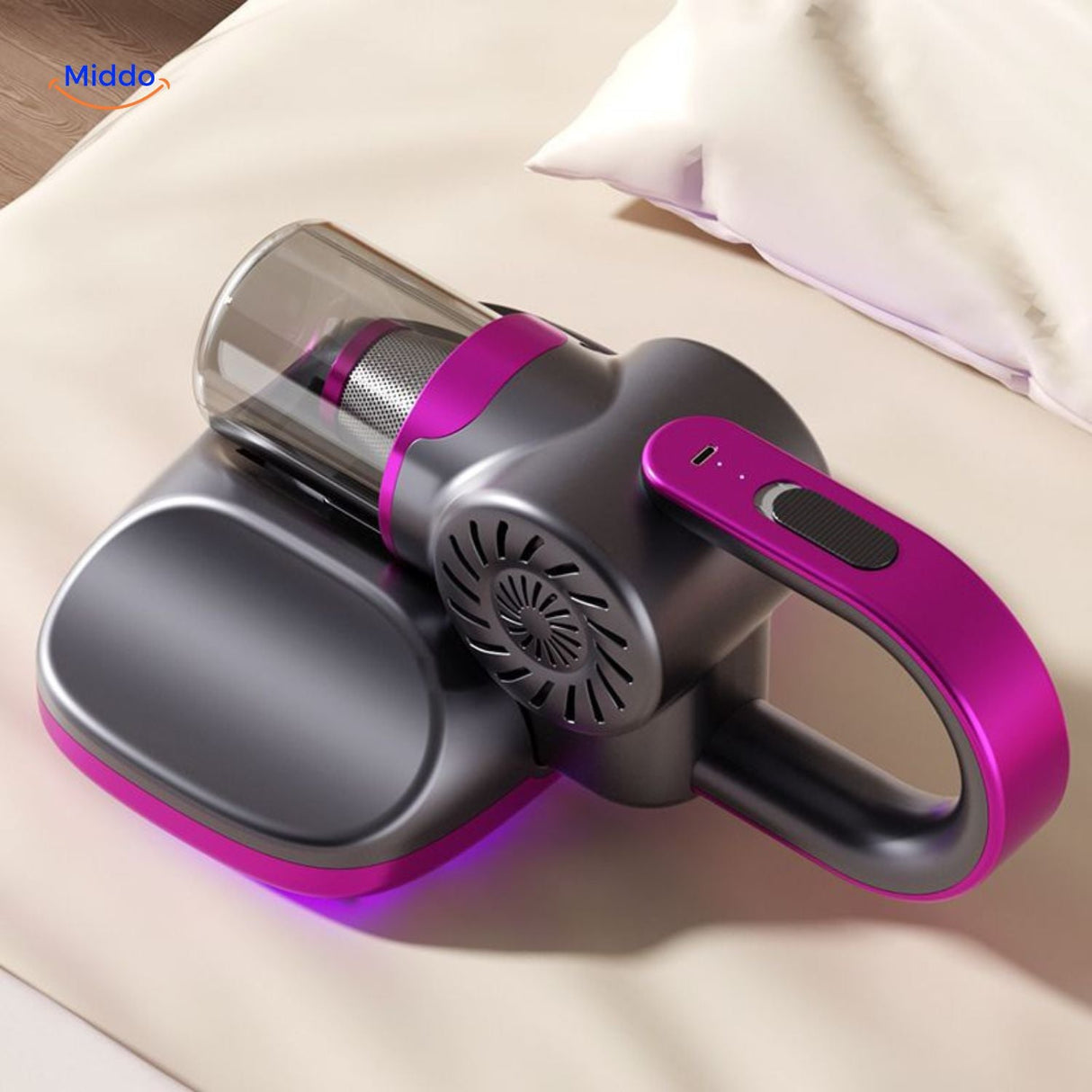 MopVac Pro cordless vacuum with strong suction and integrated light.