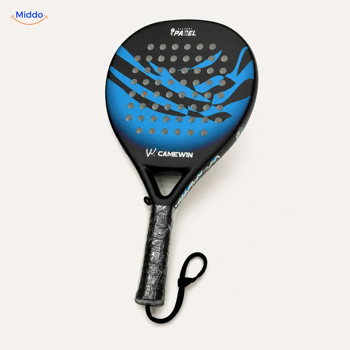 CourtMatch™ carbon padel racket, 4013 Round Control | Blue, premium studio packshot