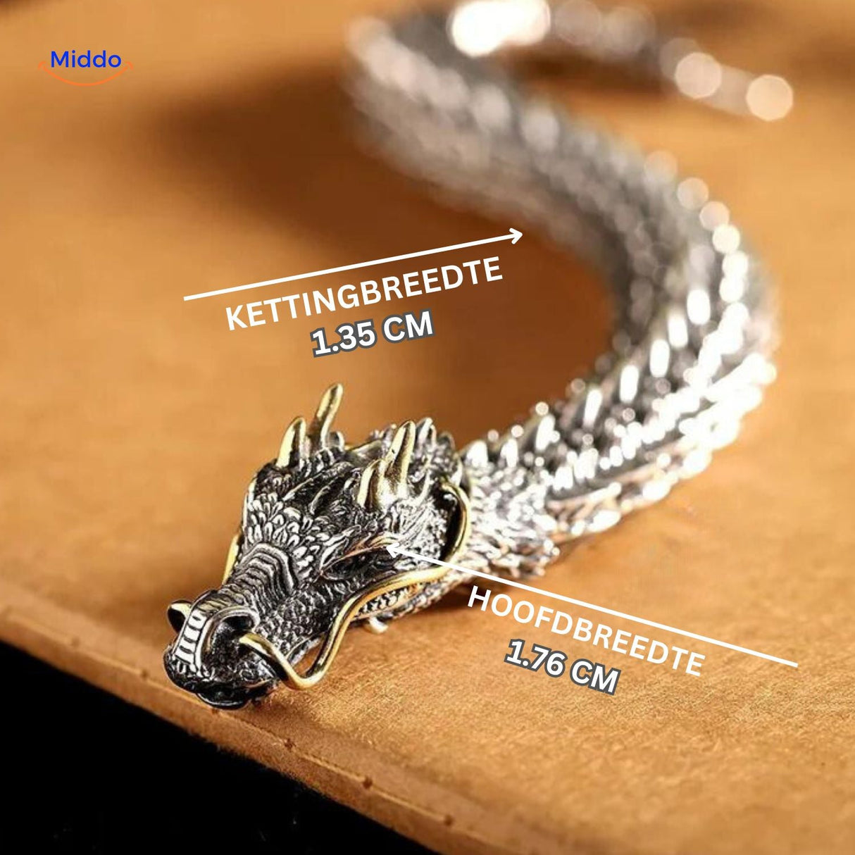 Dragon head bracelet on dark pottery background with dramatic lighting and appeal.