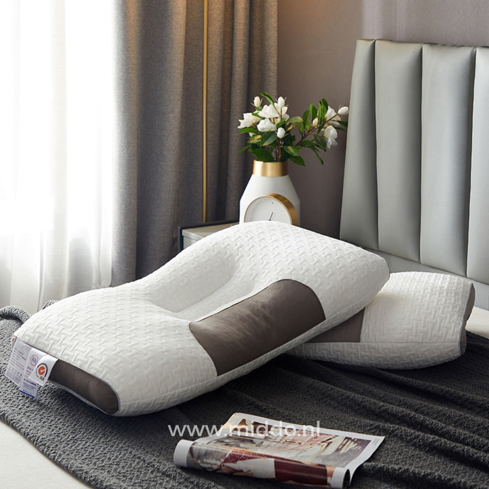 Neck support pillow delivering pain relief and sleep quality improvement
