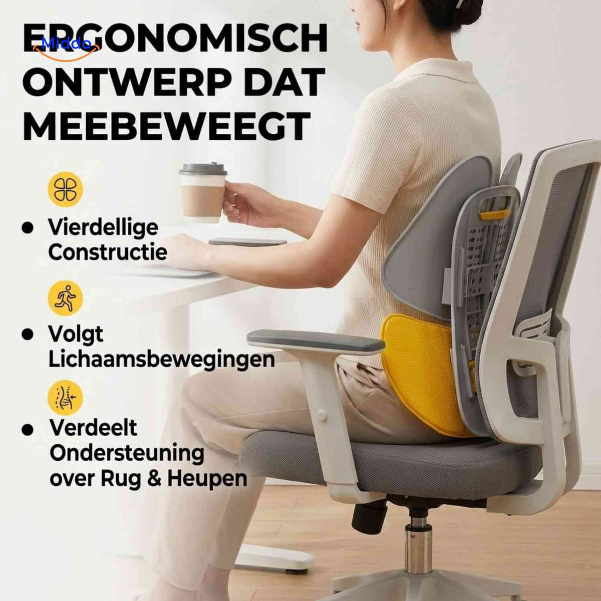 ErgoRest back support cushion with ergonomic design