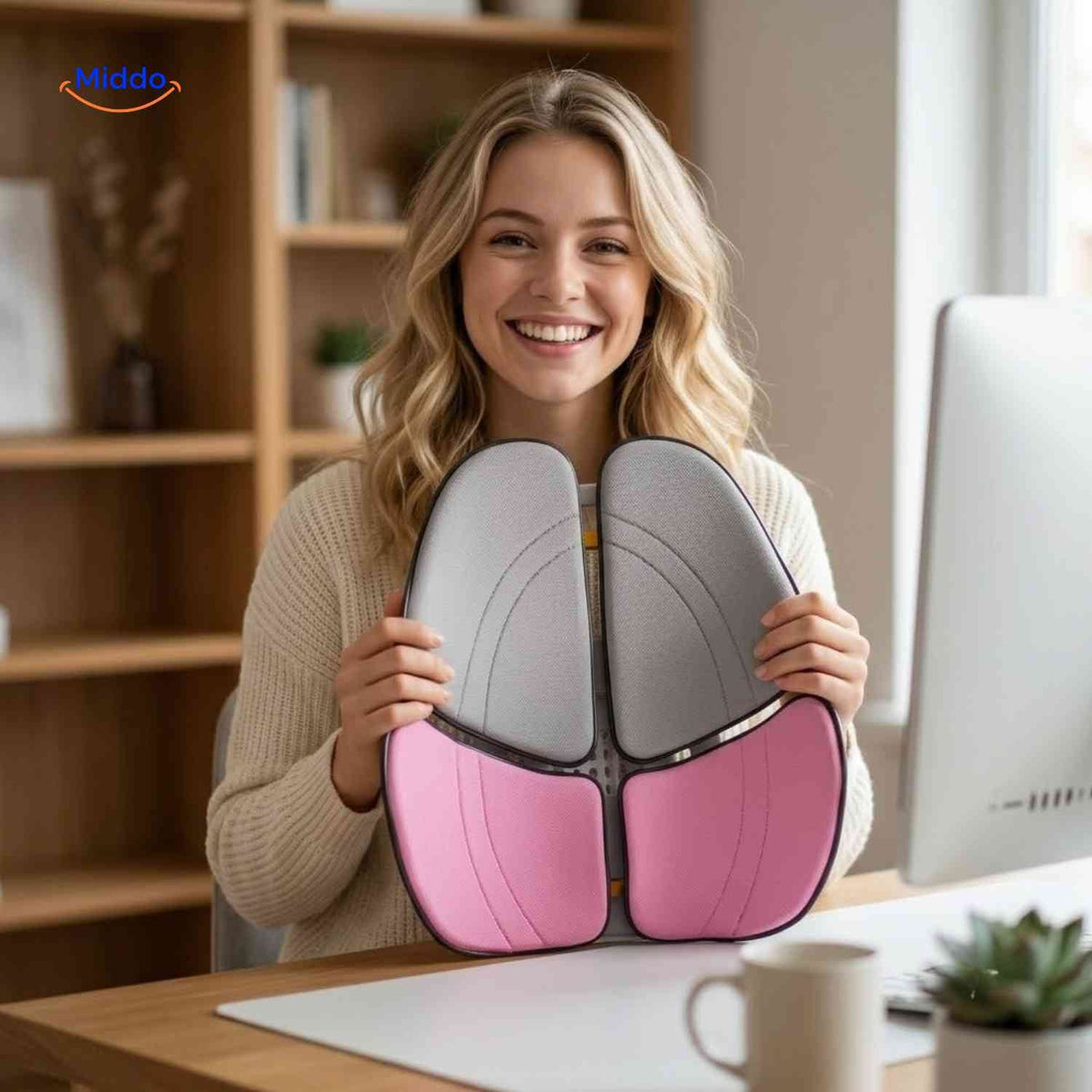 ErgoRest back support cushion with adjustable panels