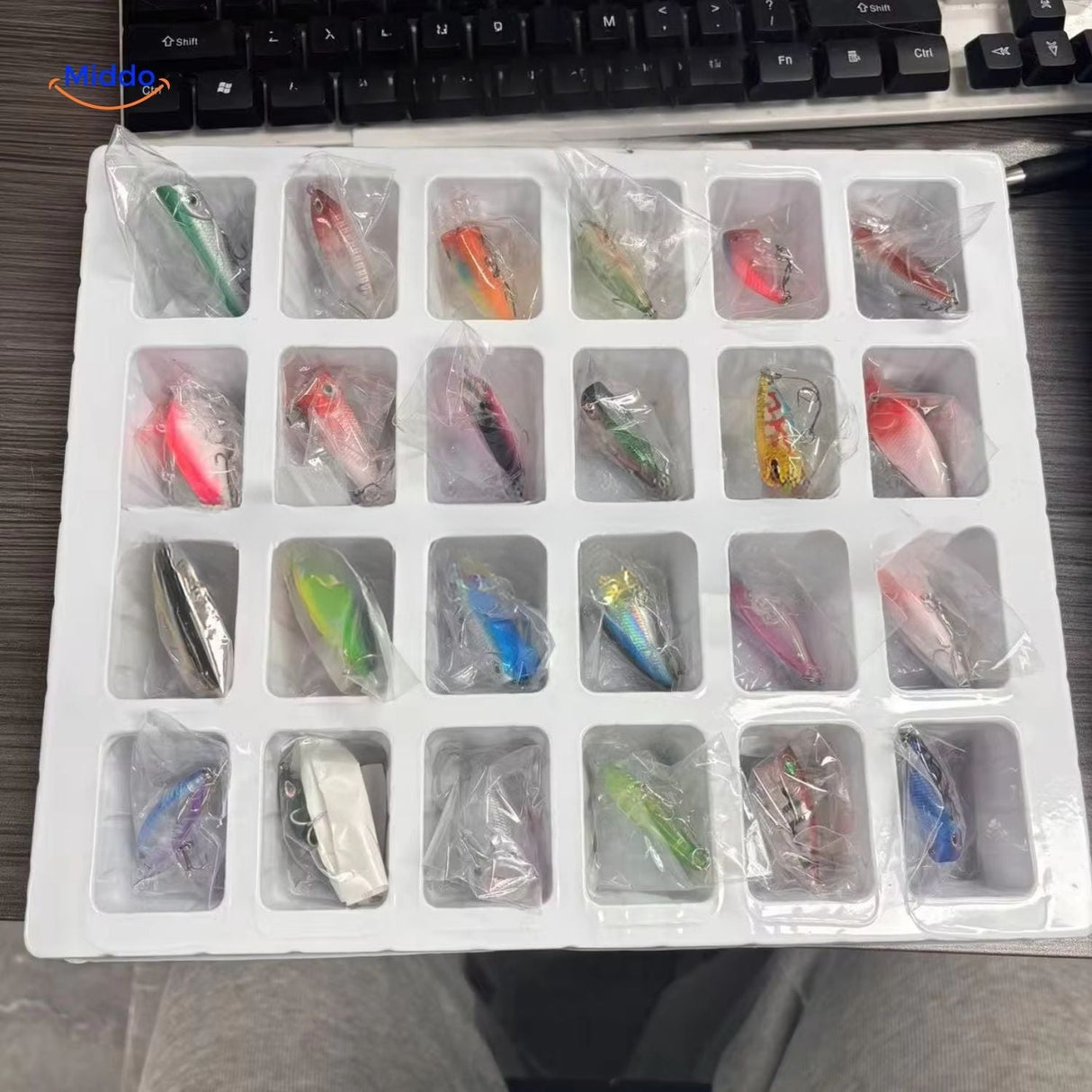 TackleBox advent calendar featuring varied fishing bait and tackle set contents preview.