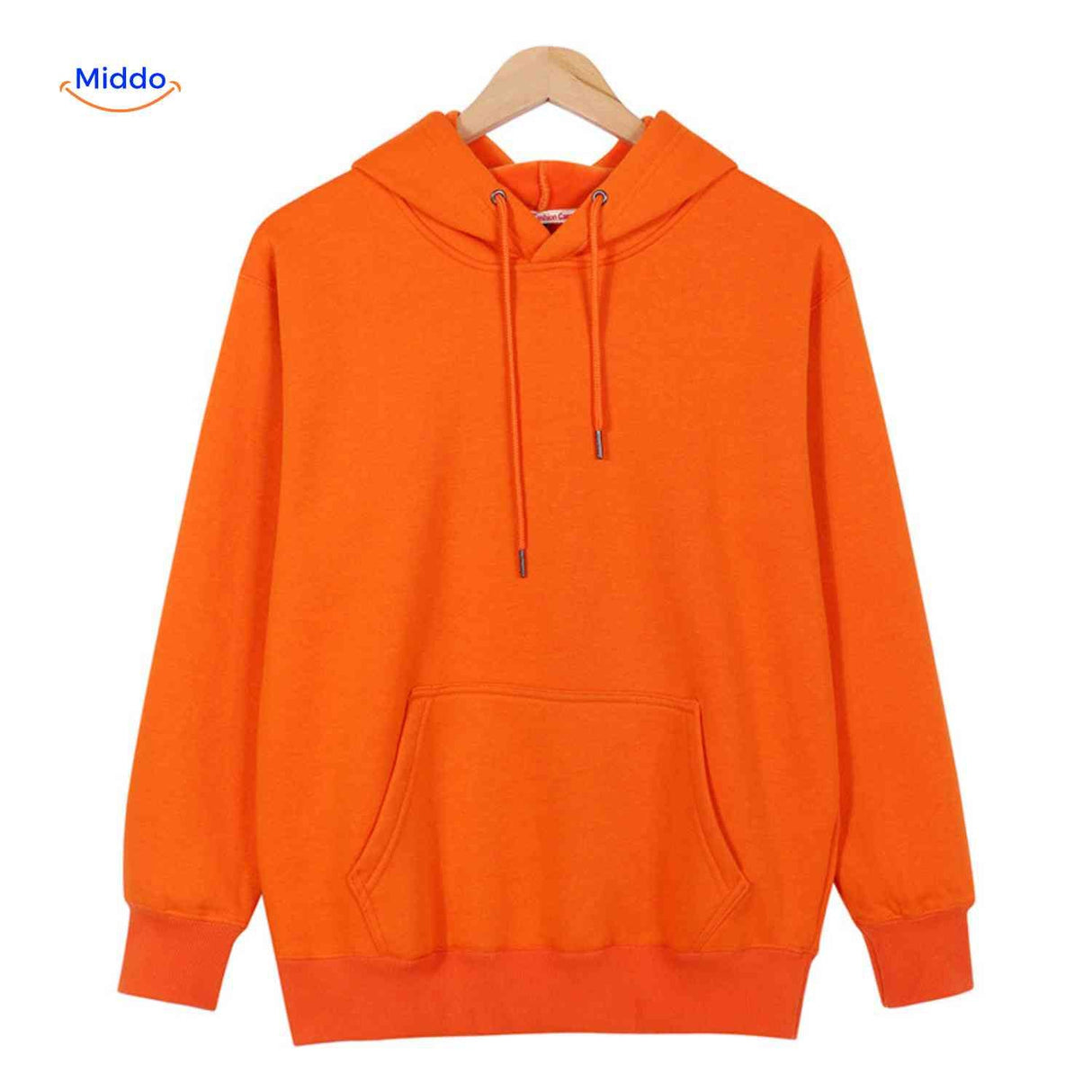 Loose fit fleece hoodie with practical side pocket storage