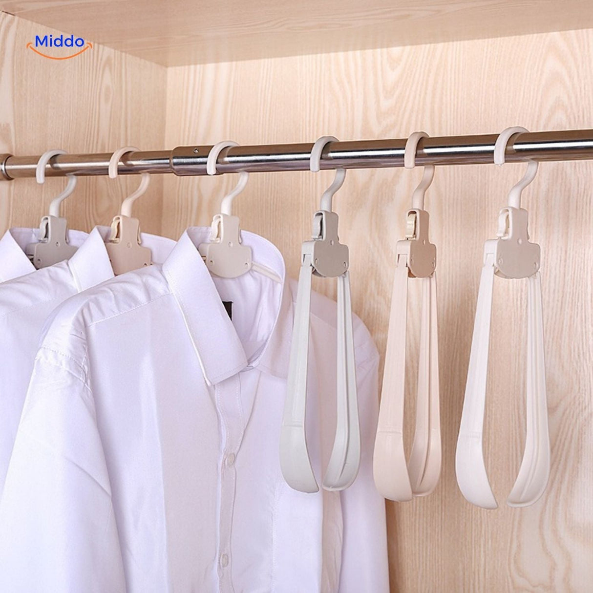FlexiHanger Pro space-saving design keeps your closet organized and efficient.