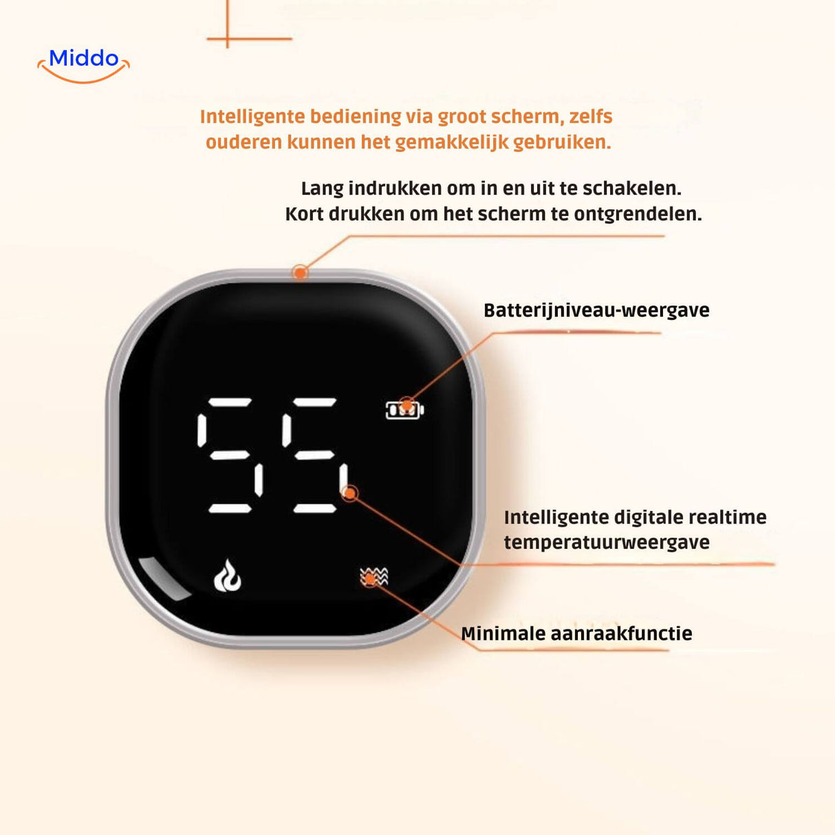 Digital control panel with intuitive settings on FlexiHeat heated knee massager.