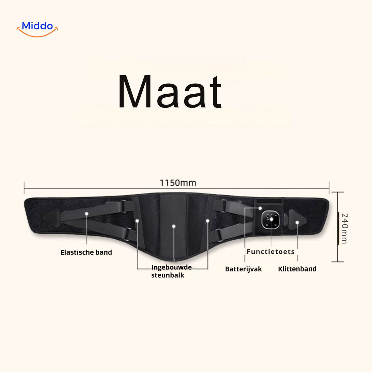 Dimensions and size specifications of FlexiHeat heated knee massager.