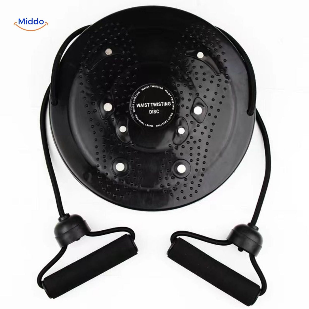 FlexiTwist magnetic waist fitness device combining massage therapy and body sculpting.