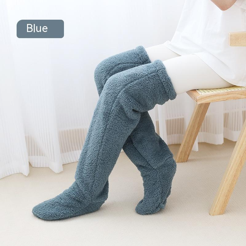 Blue FluffSoks comfortable cozy socks for warmth and relaxation.