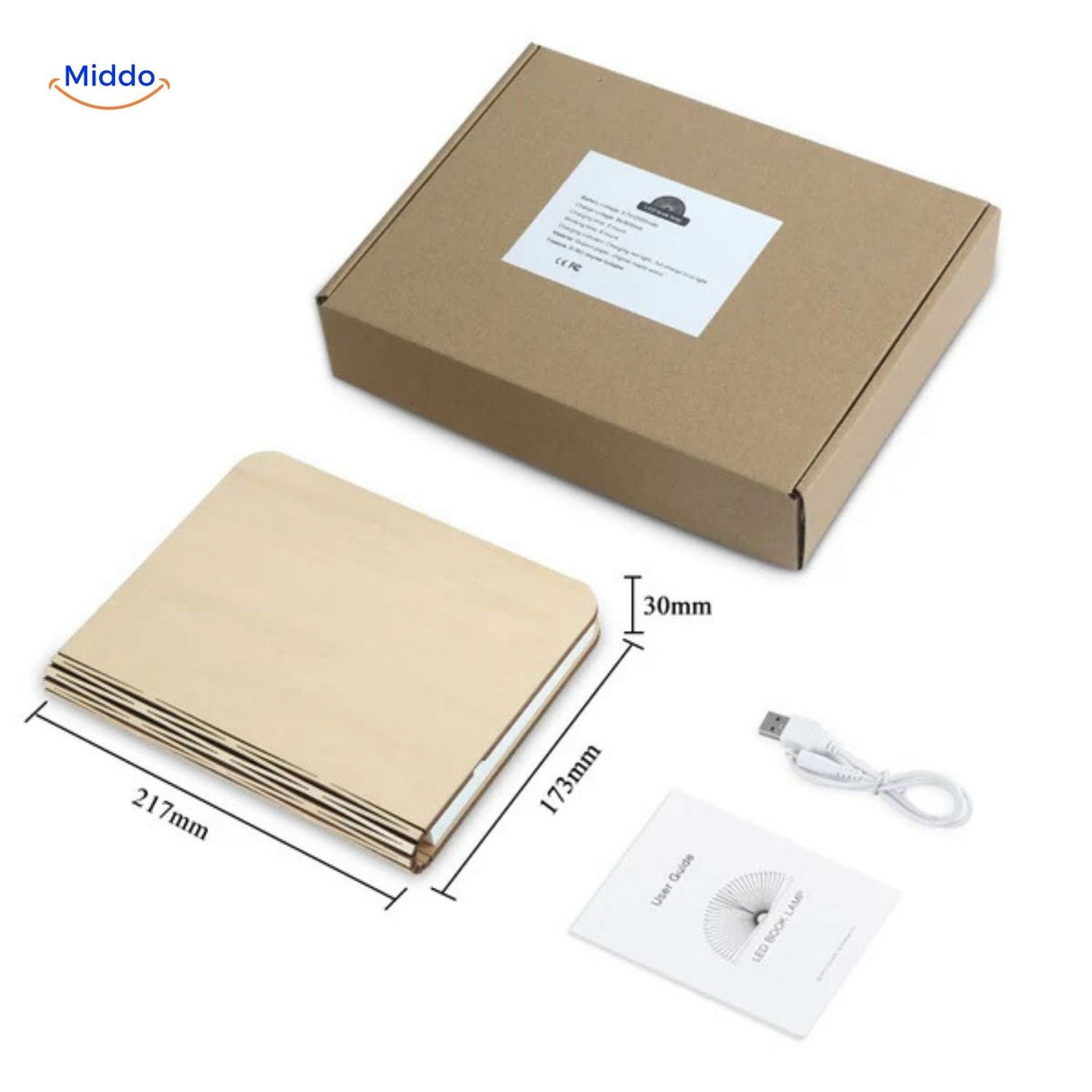 Compact foldable LED lamp in flat packaging, space-saving design