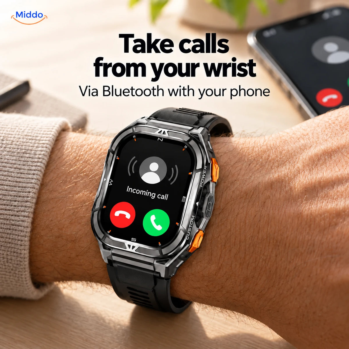 Bluetooth calls from your wrist through your paired phone