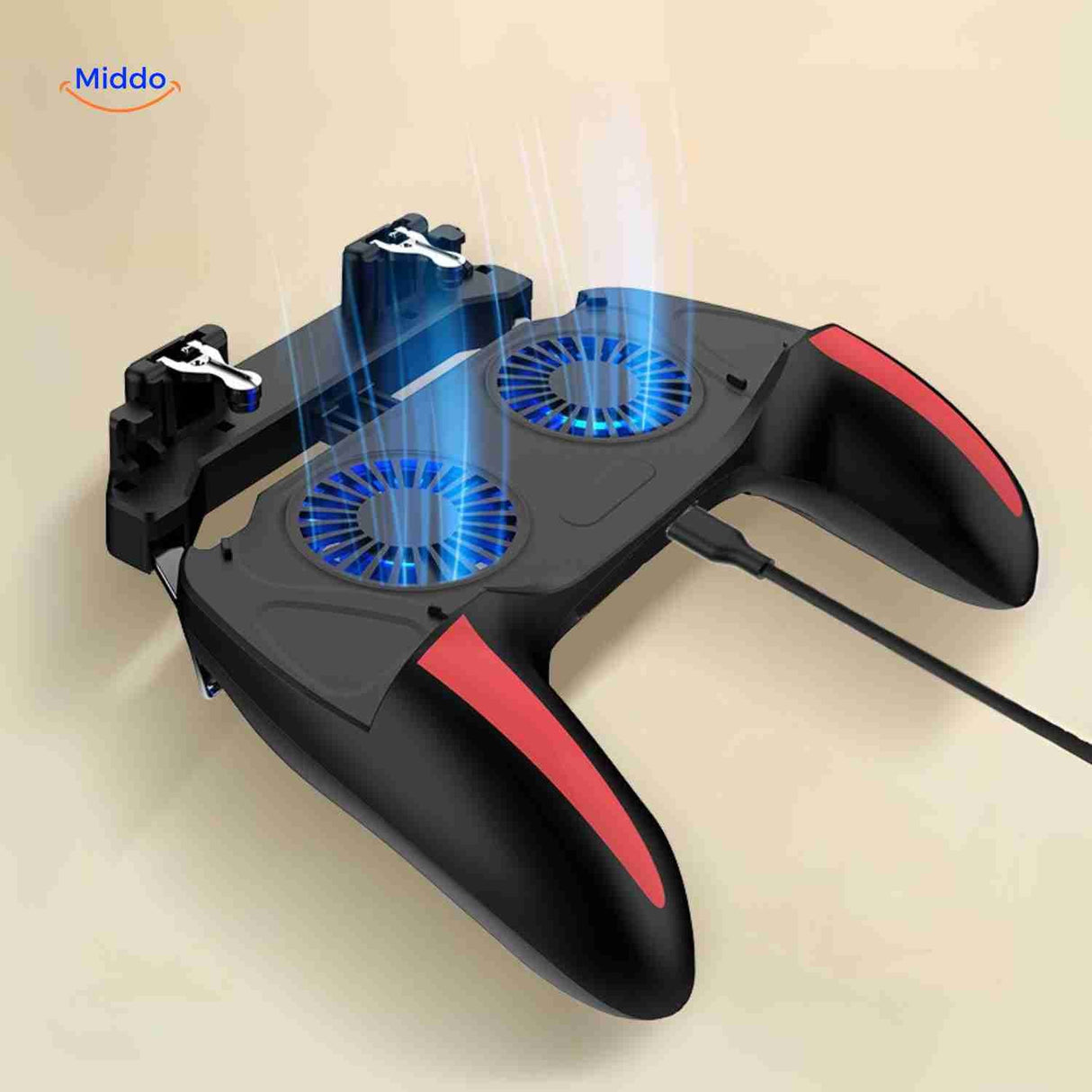 GameFlex H10 controller with USB charging and dual cooling fan integrated design.