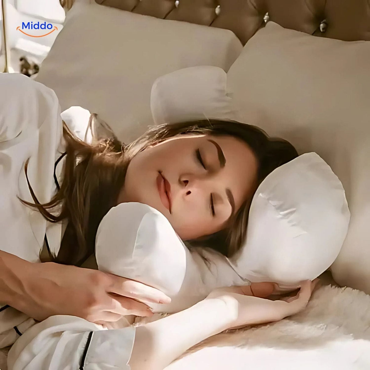 Glow anti-wrinkle beauty pillow designed for supportive facial comfort during sleep.