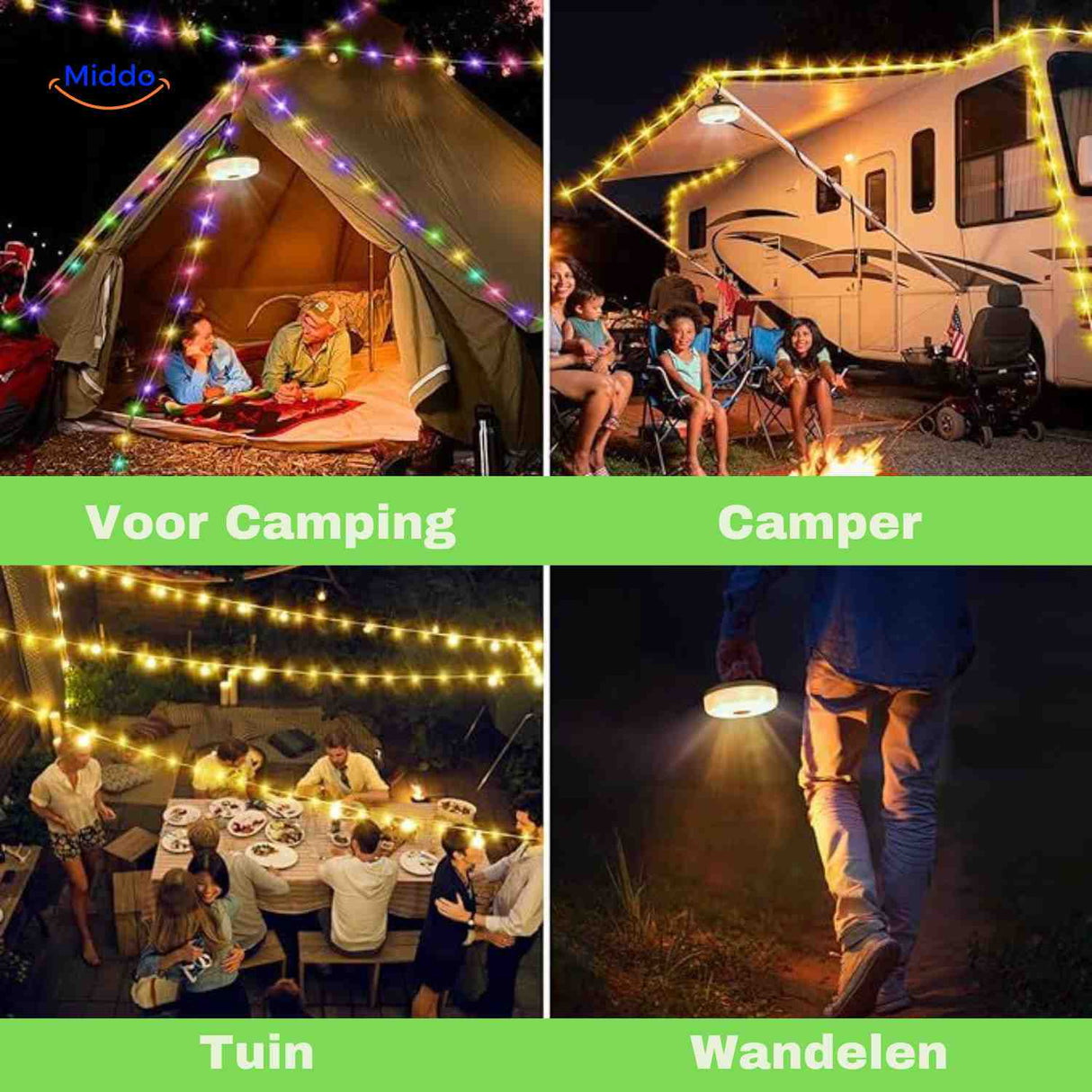 GlowMate portable light perfect for camping, camper, garden, hiking.