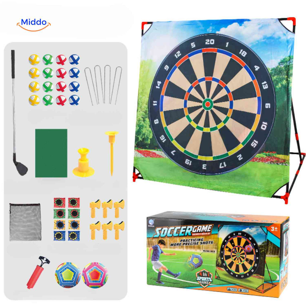 Golf dartboard shooting game with precision training targets for active play.