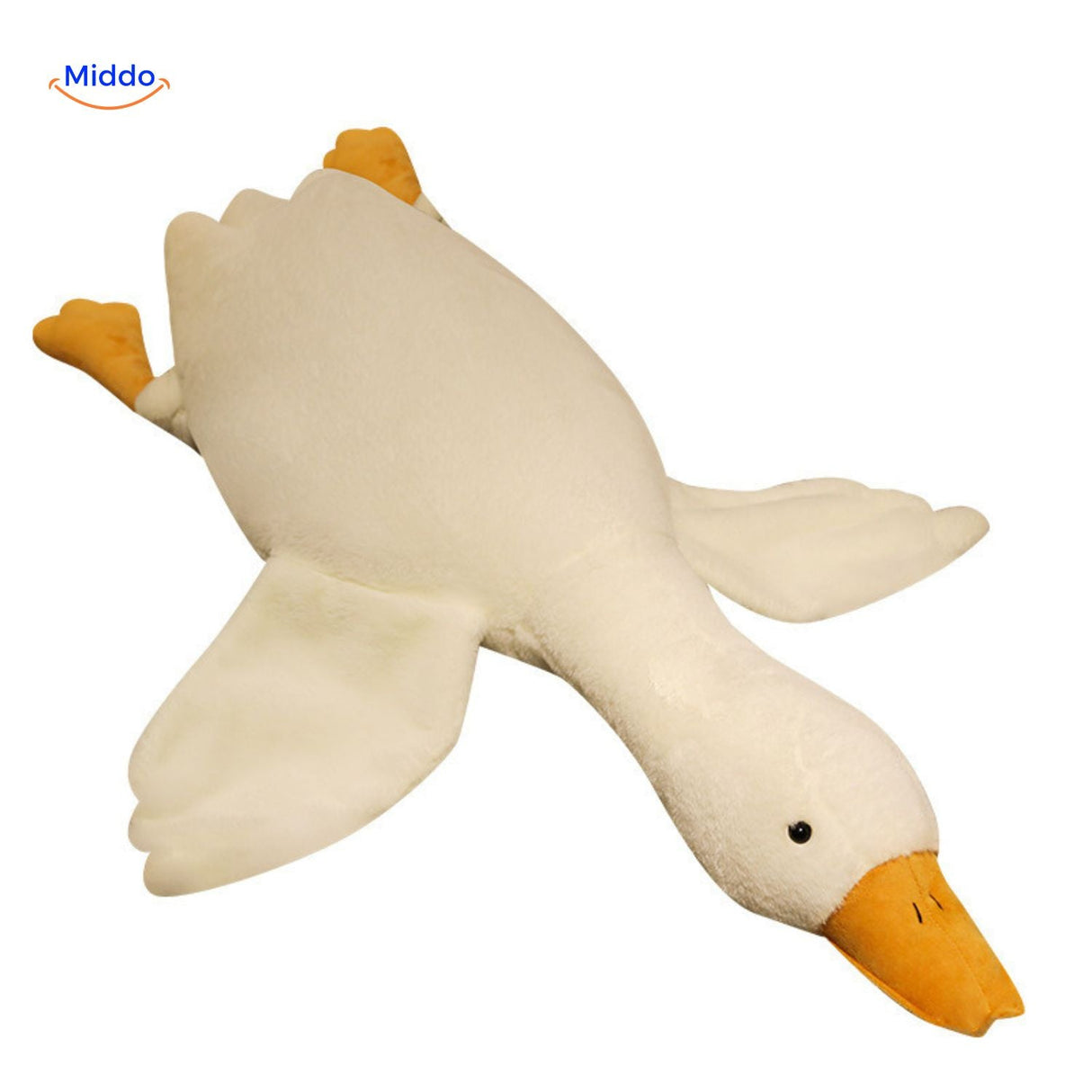 Goosy ultra-soft white goose plush pillow in large format, perfect for cuddling.