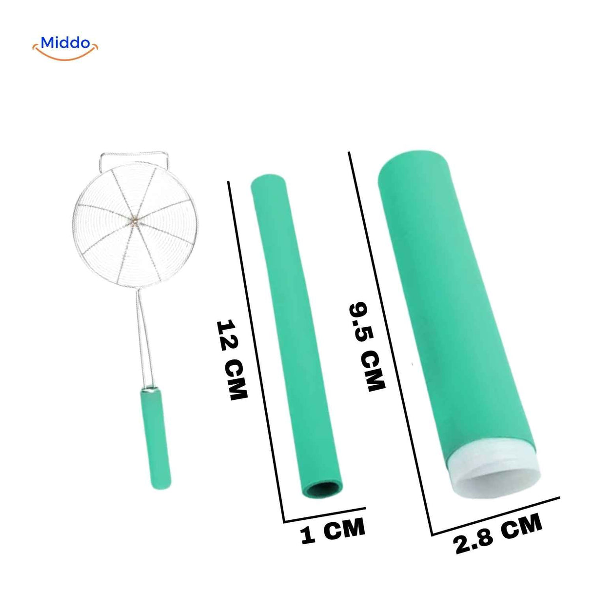 Green silicone handle protector 12cm size with anti-slip heat resistance.