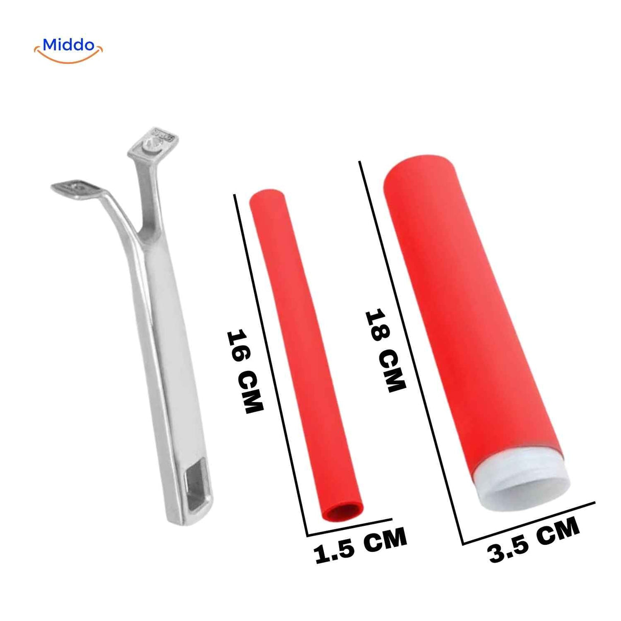Red silicone handle protector 16cm size for medium cookware handles.