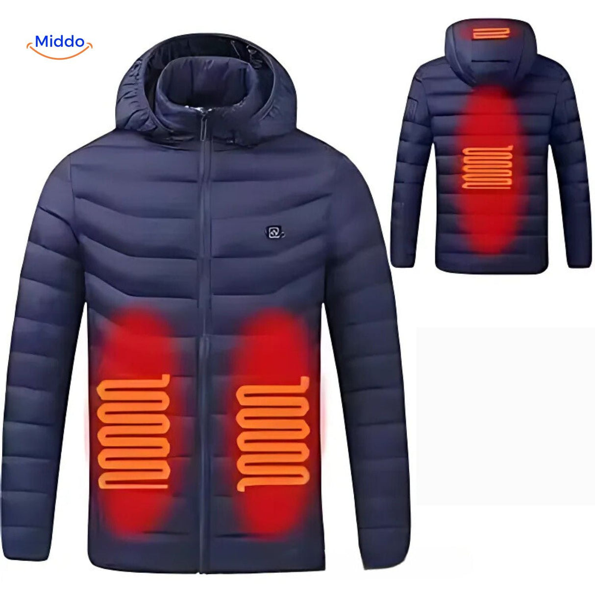 Quilted heated hoodie delivers comfort with enhanced insulation.