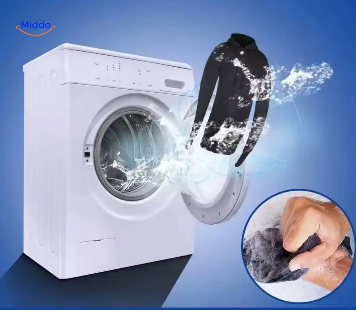 Machine washable heated hoodie compatible with hand and machine washing.