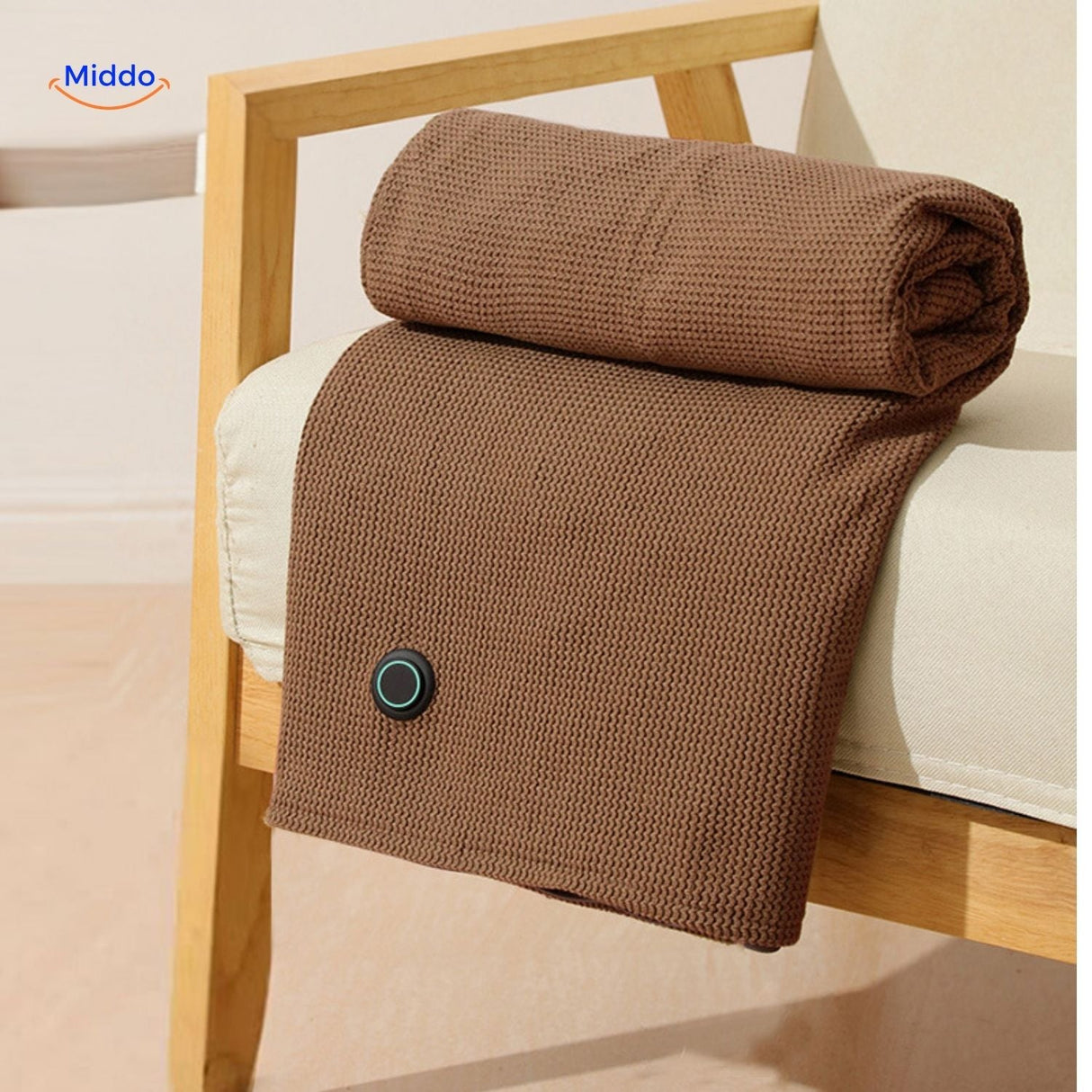 Portable USB heated scarf with safe heating technology for everyday use.
