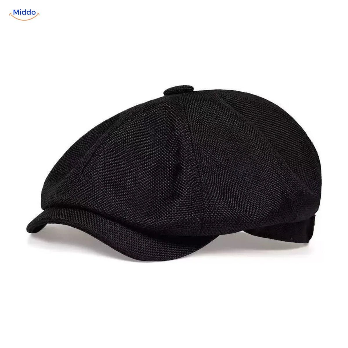Heritage Eight flat cap, Linen black